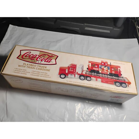Coca Cola 2001 Flatbed Truck With Train Caboose New In Box - Picture 1 of 10